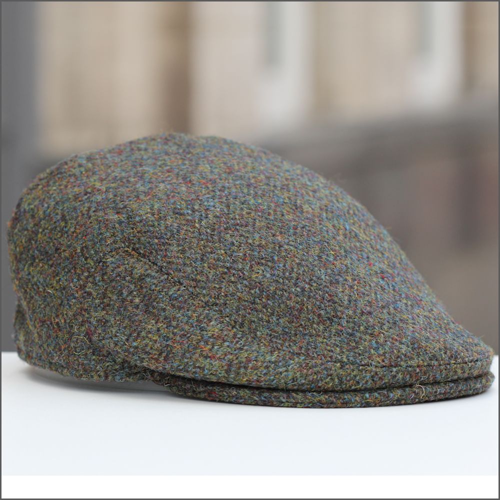 Harris Tweed Stornoway Brown Herringbone Cap+