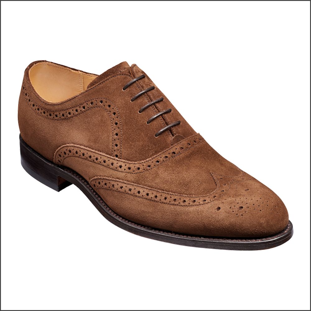 Barker Hampstead Castagnia Suede Wingtip Brogue/