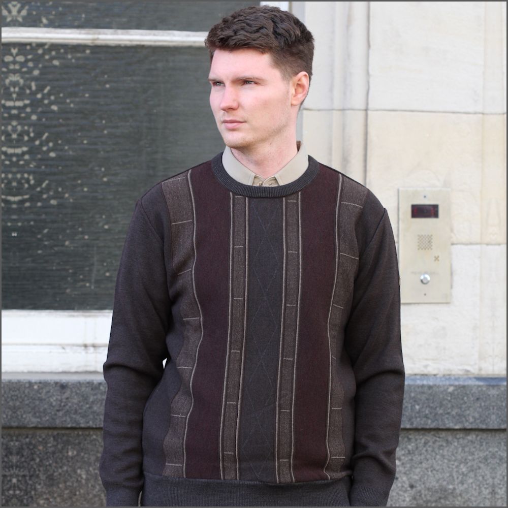 Dg's Prestige Brown Pattern Crew Neck^