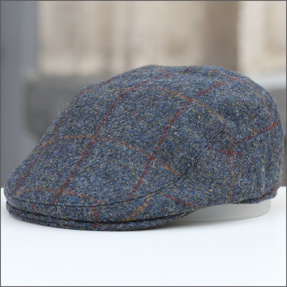 Harris Tweed Stornoway Blue Tweed Cap+