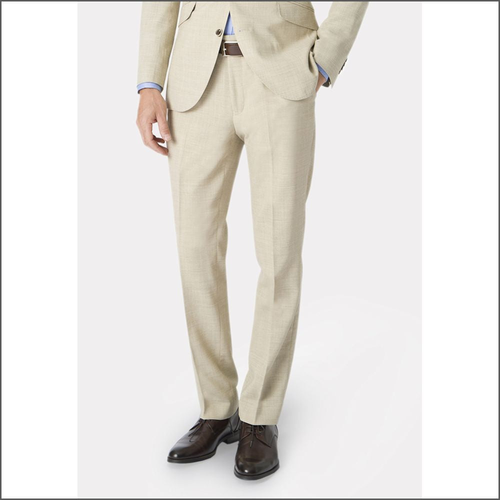 Constable Tailored Fit Natural Linen Blend Trouser from Brook Taverner