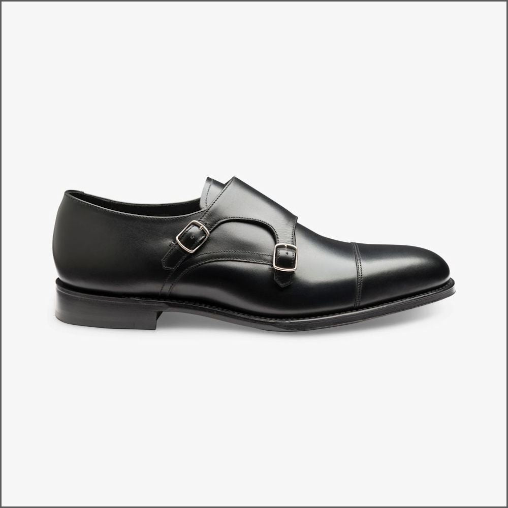 Loake Cannon Black Leather Buckle Monk Shoe*