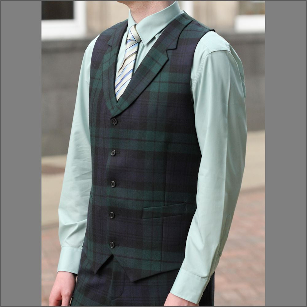 Black Watch Tartan Waistcoat | cwmenswear