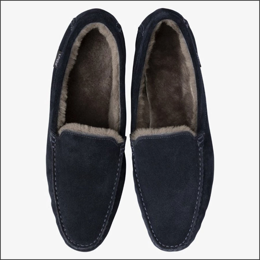 Loake Guards Navy Suede Slippers*