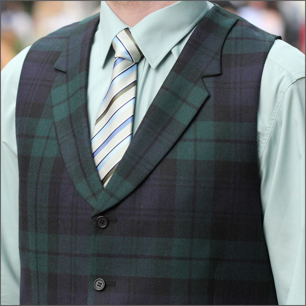 Black Watch Tartan Waistcoat | cwmenswear