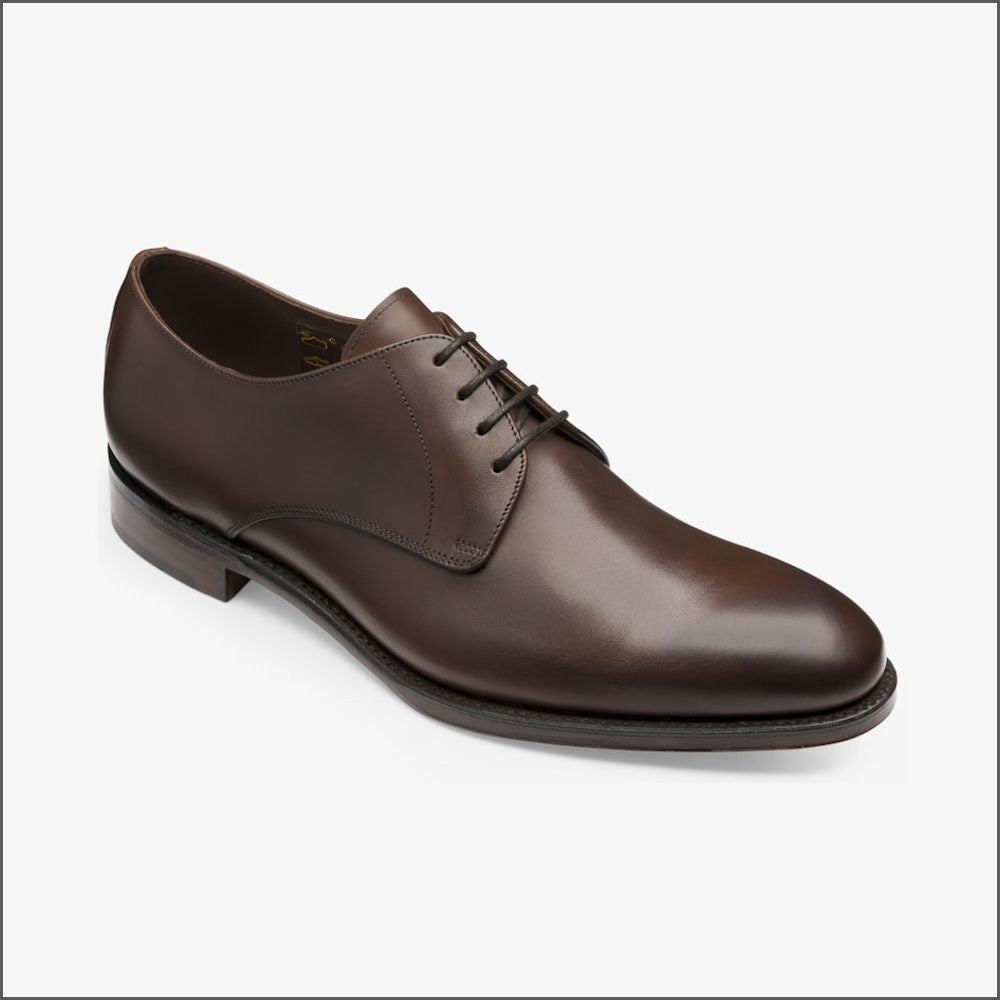 Loake Atkin Dark Brown Plain Tie Derby 