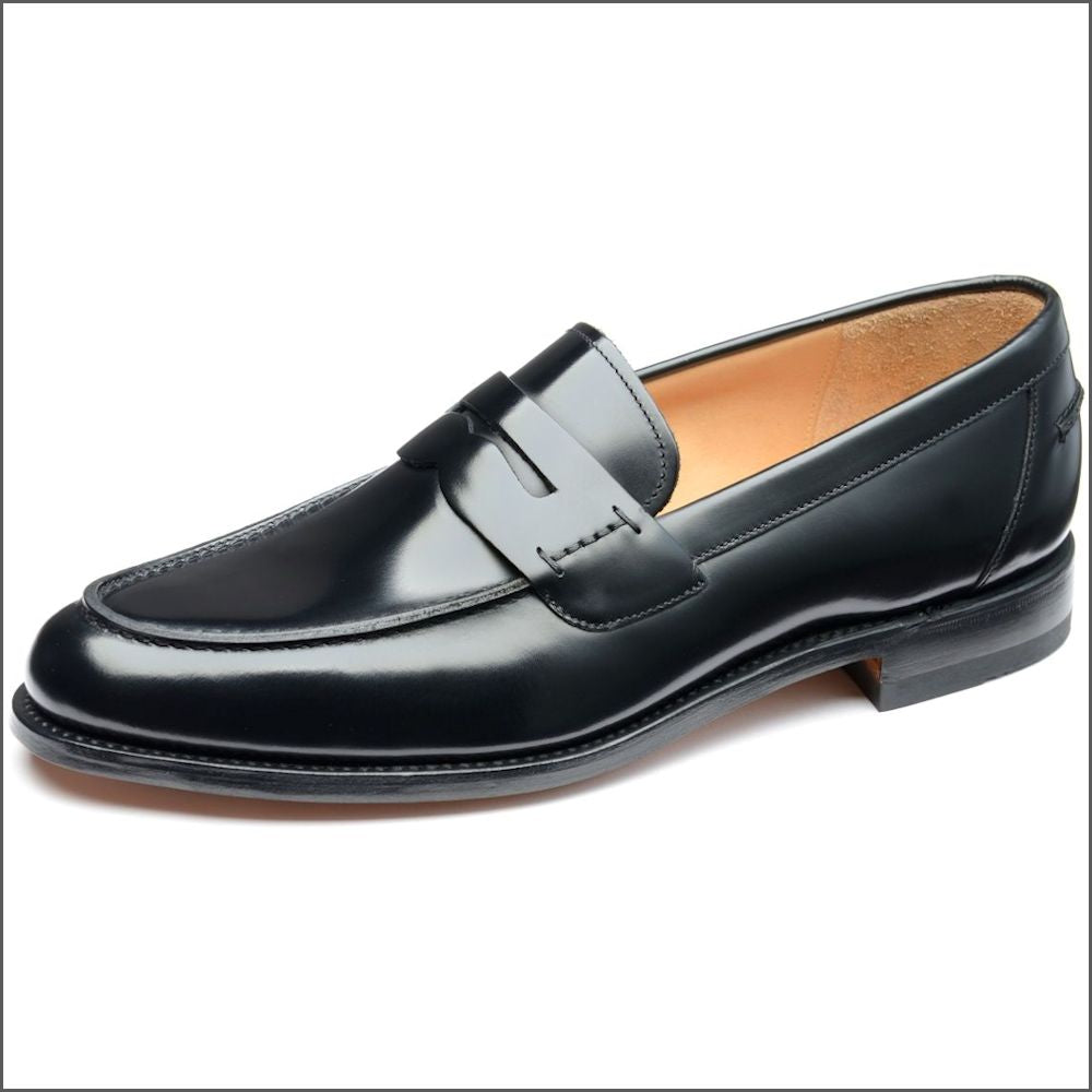 Loake 256 Black Saddle Loafer Shoe 