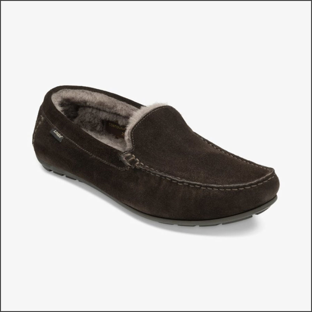 Loake Guards Dark Brown Suede Slippers*