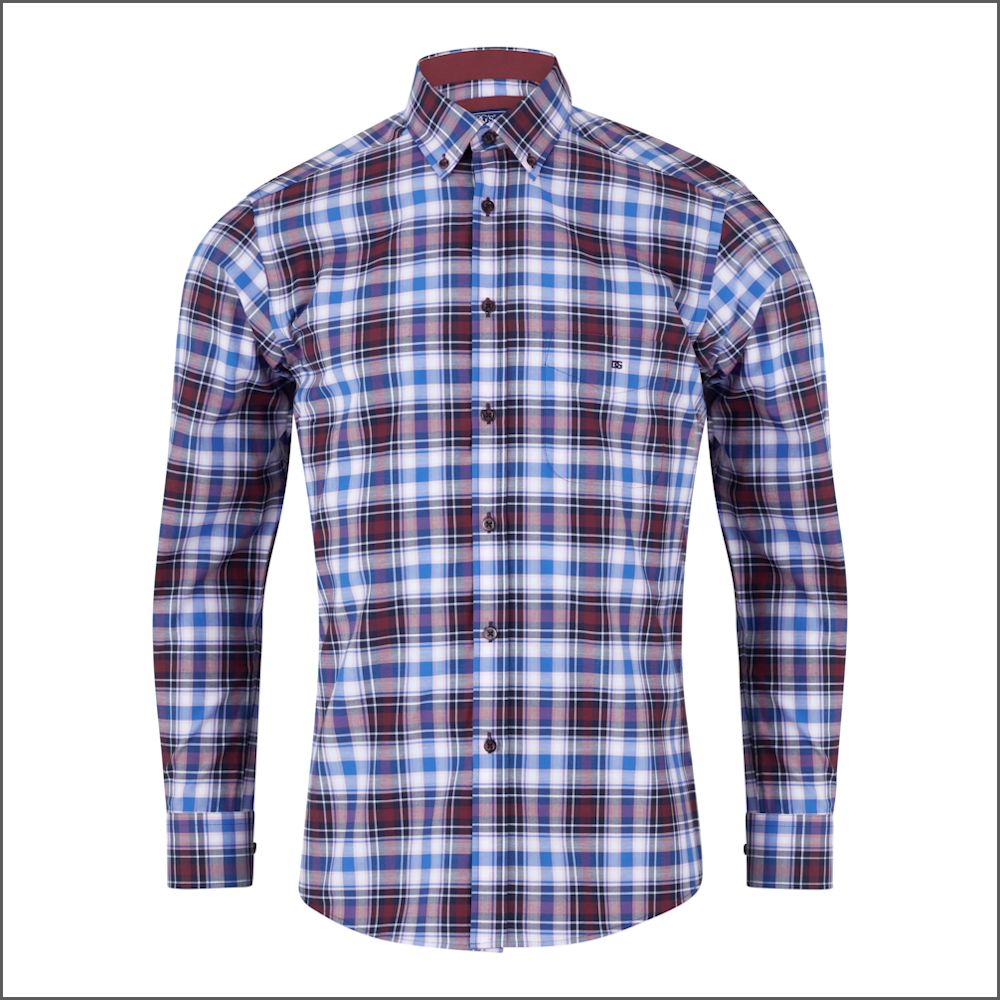 Drifter Ivano Red & Blue Check Shirt^