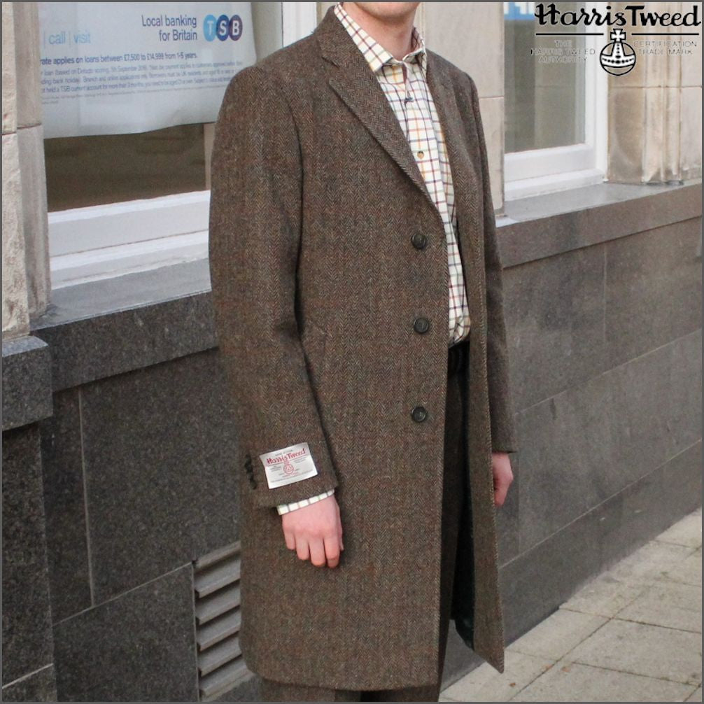 Owen Tweed Herringbone 3/4 Coat Grey Herringbone | lupon.gov.ph