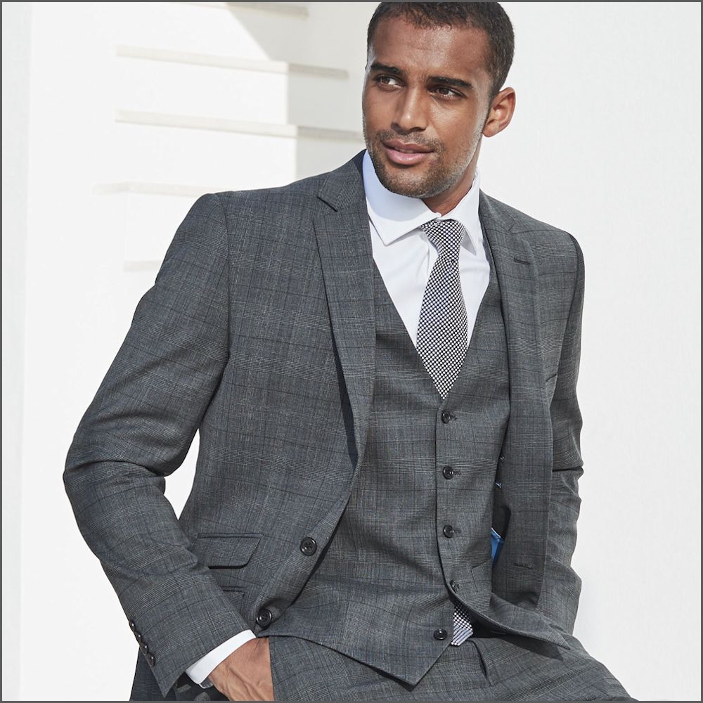 Brook Taverner Cassino Grey Check Washable Suit/