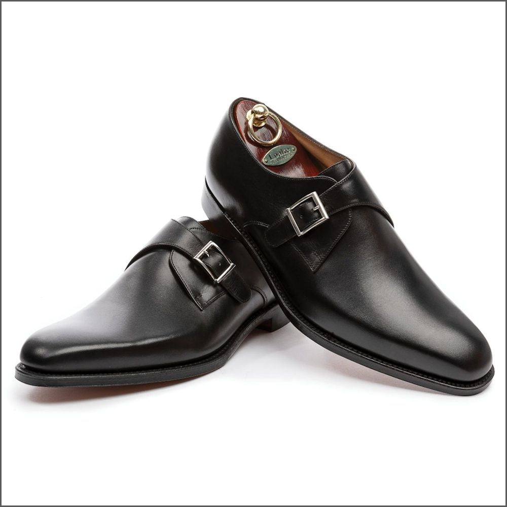 Loake Medway Black Premium Buckle Monk Shoe*