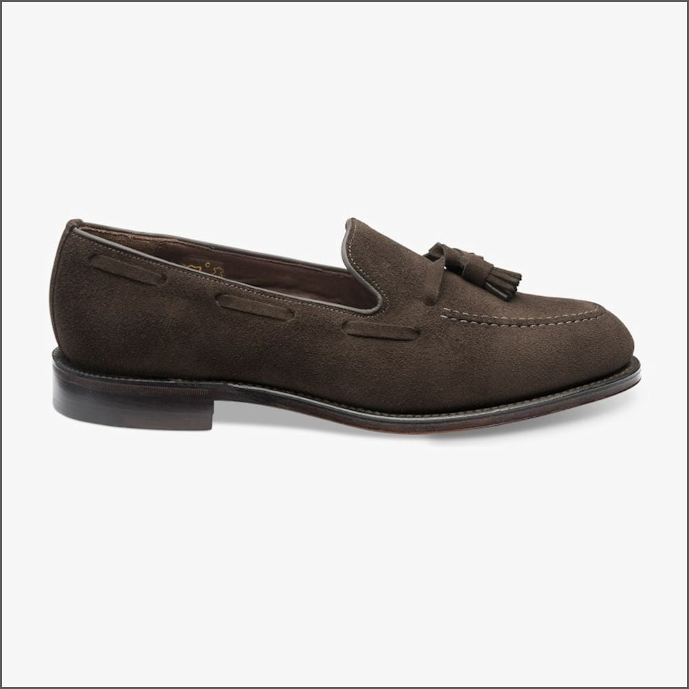 Loake Russell Chocolate Brown Suede Loafer^