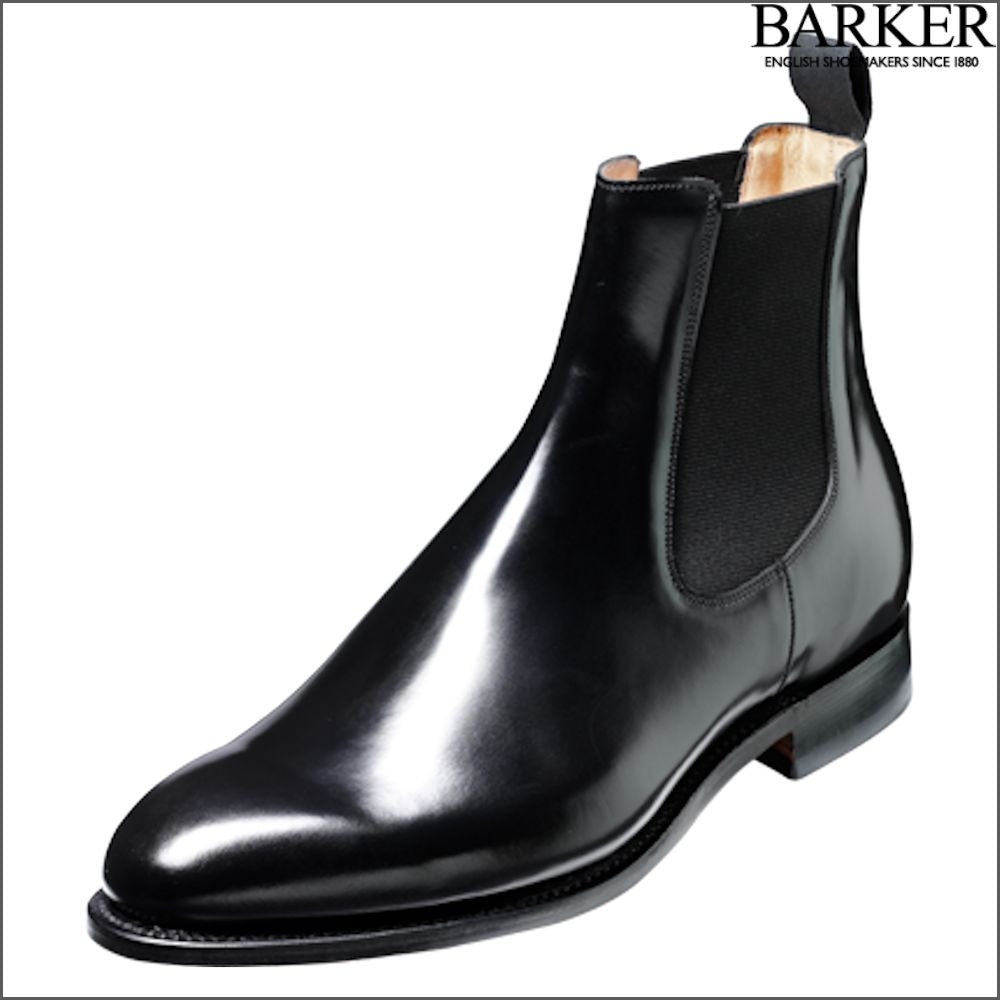 Barker Bedale Black Hi-Shine Boot/