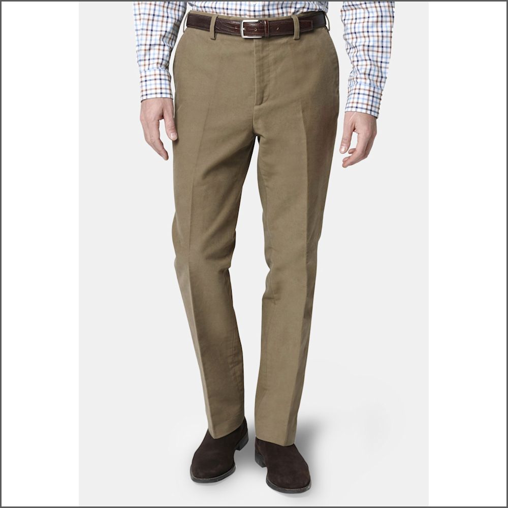 Brook Taverner Stone Kerswell Moleskin Trousers/