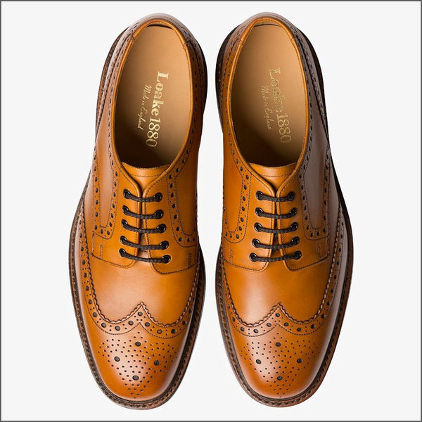 Loake Chester Tan Brogue Shoe Rubber Sole: | cwmenswear