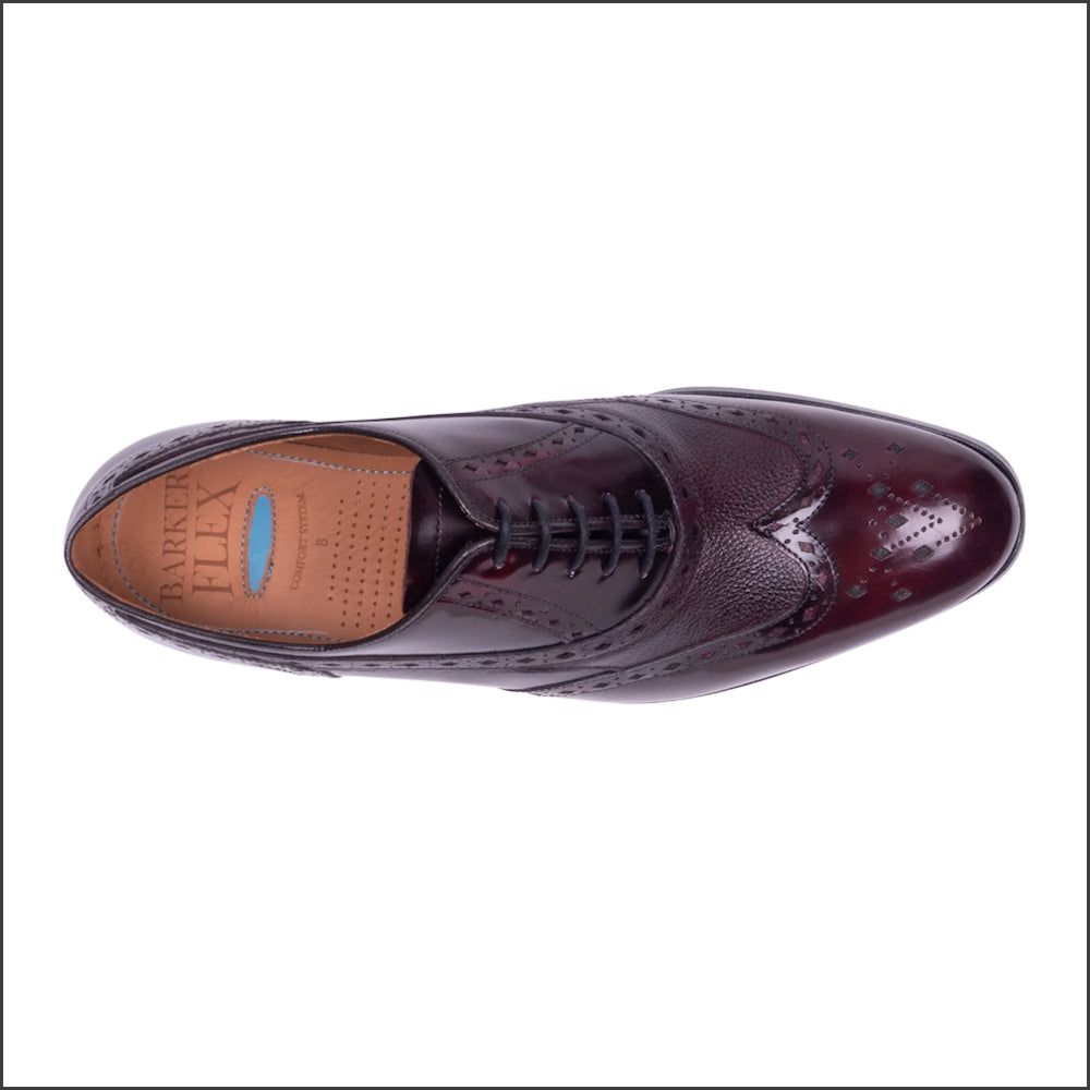 Barker Bampton - Burgundy Hi-Shine/Grain Oxford Brogue/