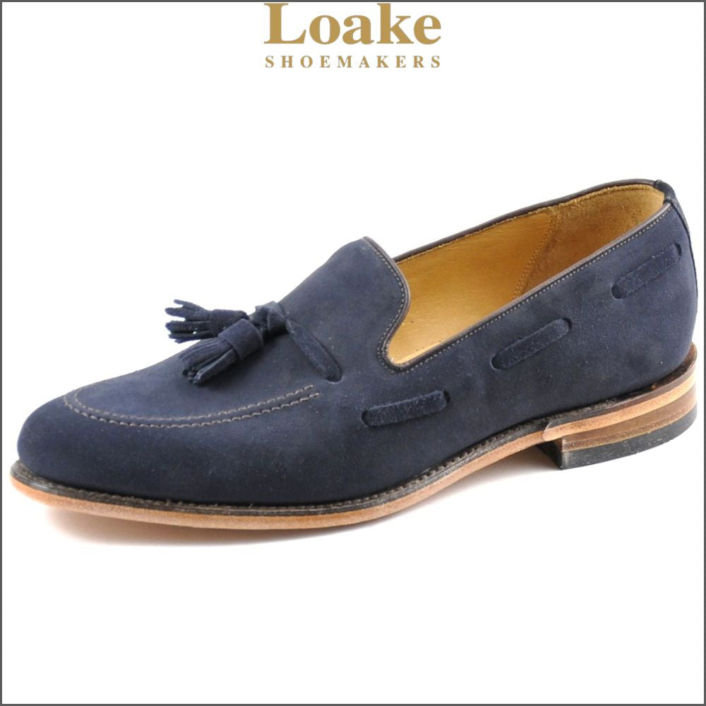 Loake Lincoln Navy Suede Tassel Loafer Shoe Size 12.5 Only//