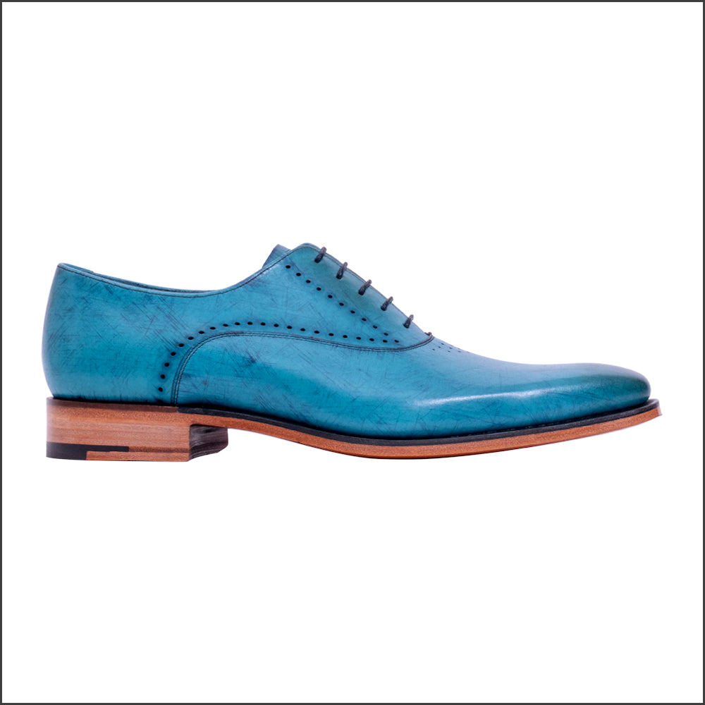 Barker Witney - Blue Calf Hatch Effect Oxford Brogue*