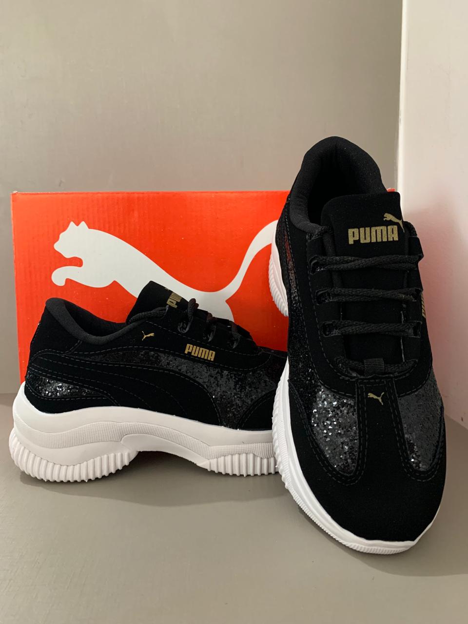 tenis puma glitter preto