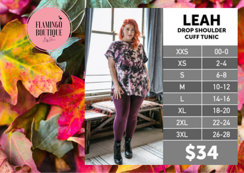 Leah Tunic Top Size Chart