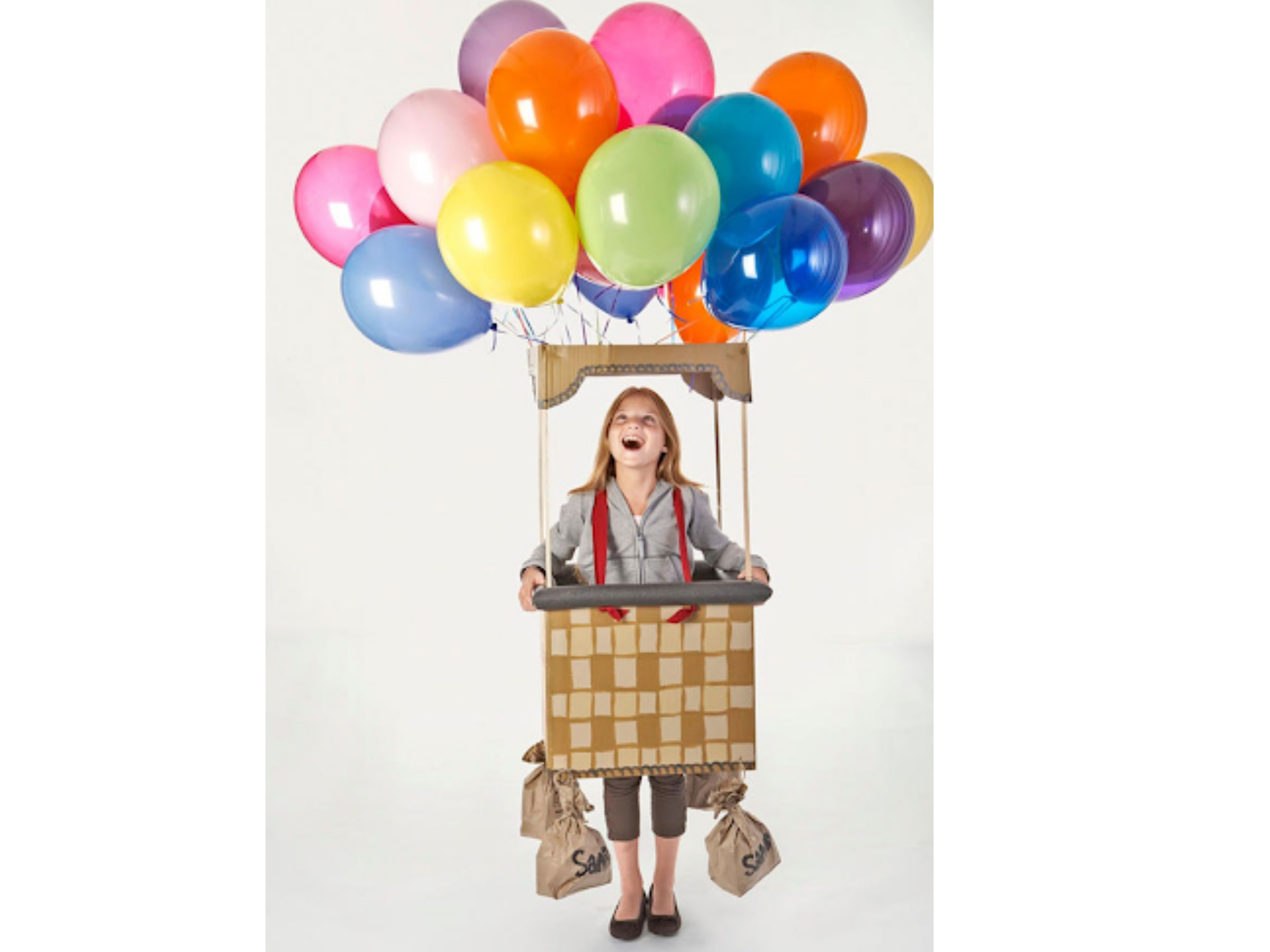 Kid in Basket with Balloons Halloween Costumes 