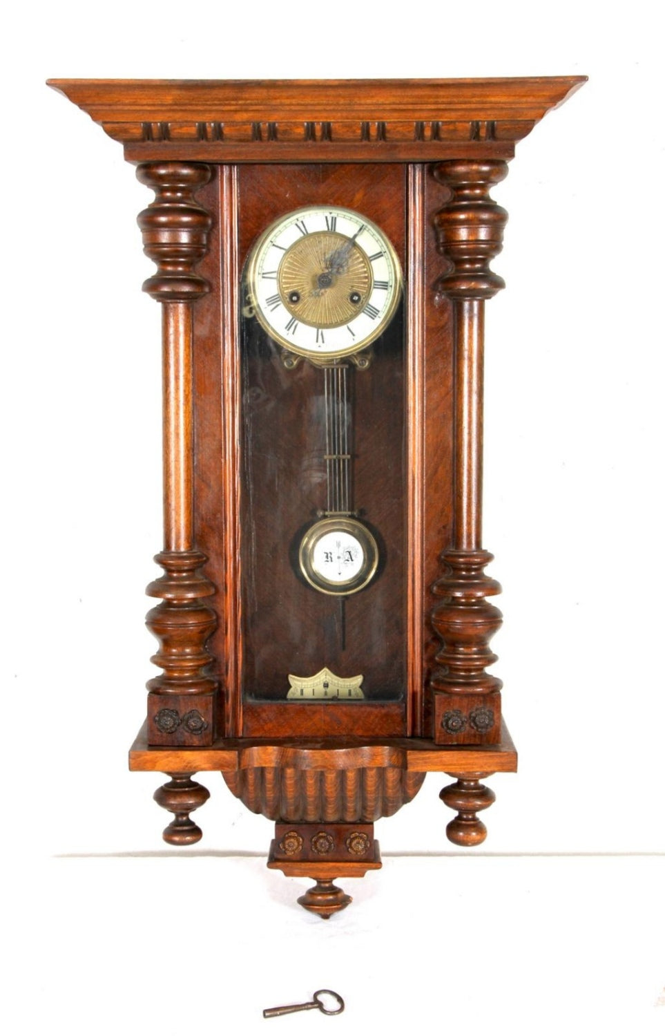 Gustav Becker Walnut Regulator Wall Clock Lightstorm Antiques Sa