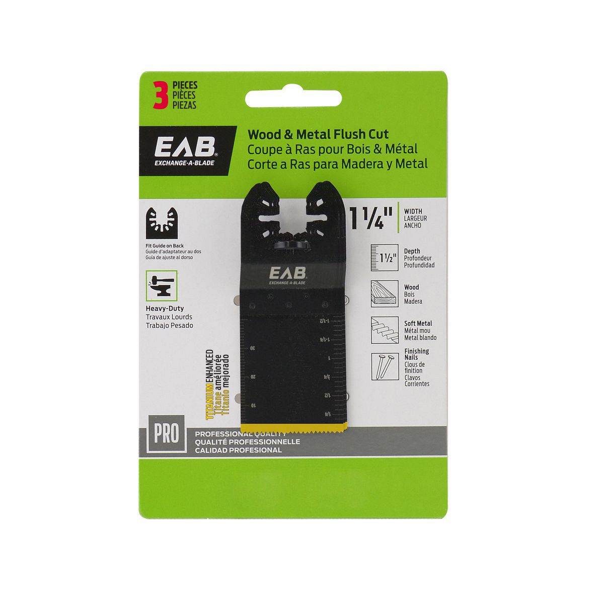 1 1/4" Flush Cut (Wood & Metal) Bimetal (3 Pack) Professional Oscillating Accessory Recyclable (Item# 1070582)