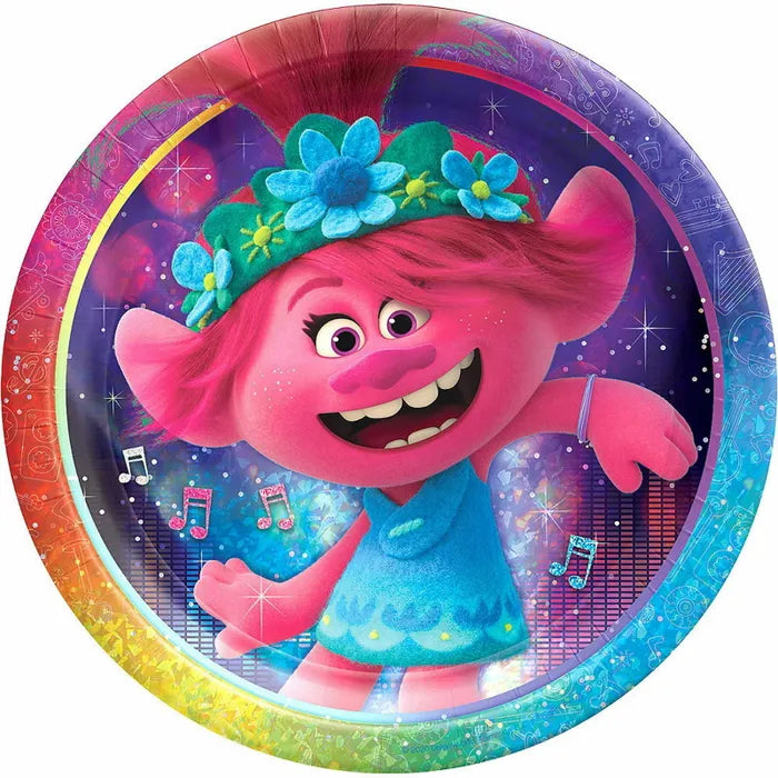 Trolls small paper plates – Party Animal Direct