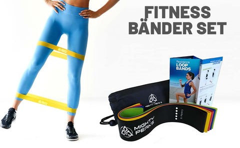 Fitnessbänder 5er Set - aus Latex - Schwerpunkt Arme und Oberkörper