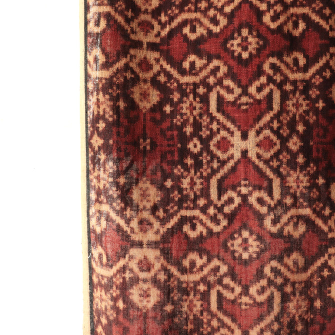 インドネシア　手織りイカット絣　アンティーク布　G