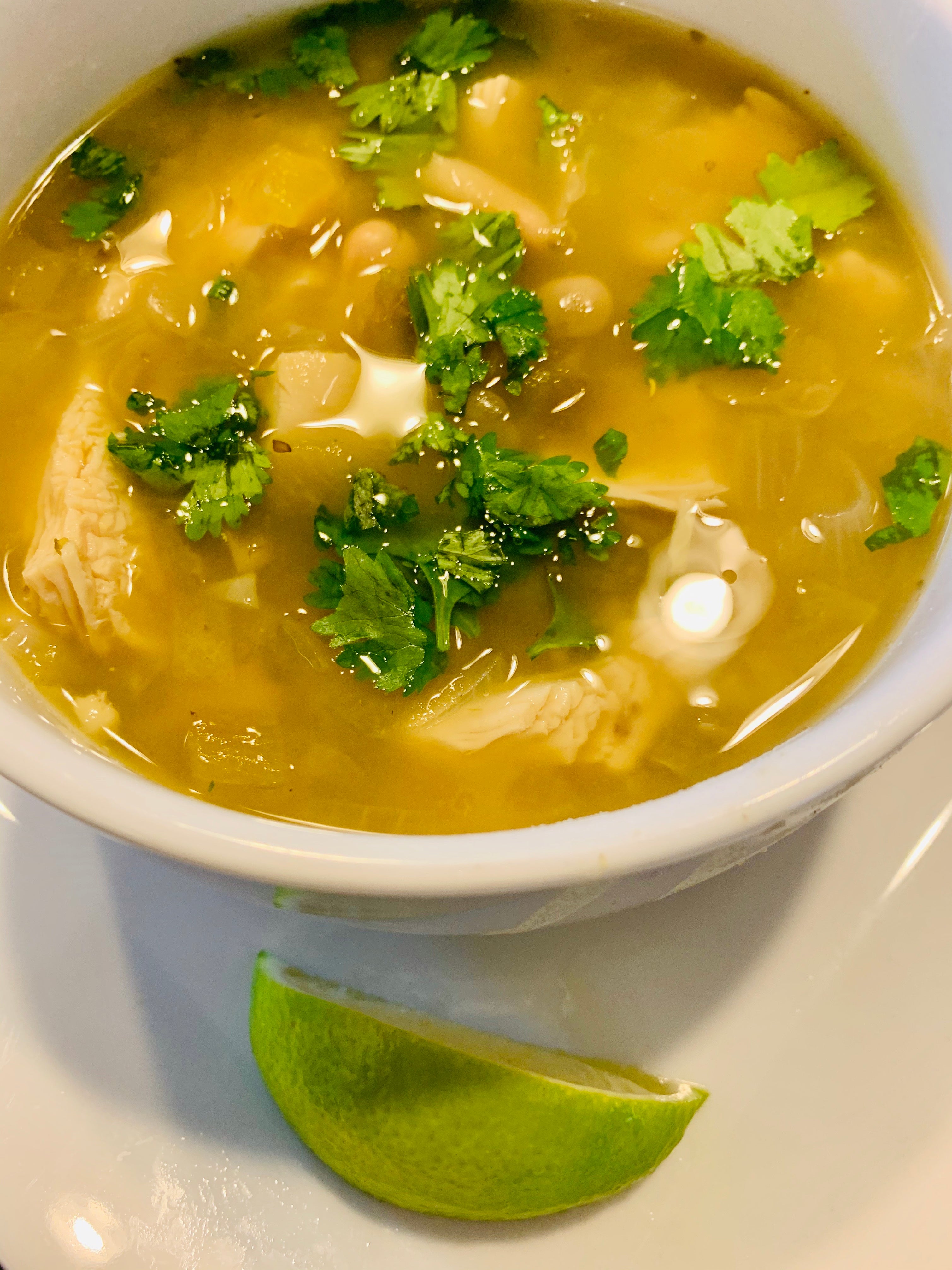 White Bean Chicken Chili with Lime and Cilantro. Slow Cooker/Crock Pot ...