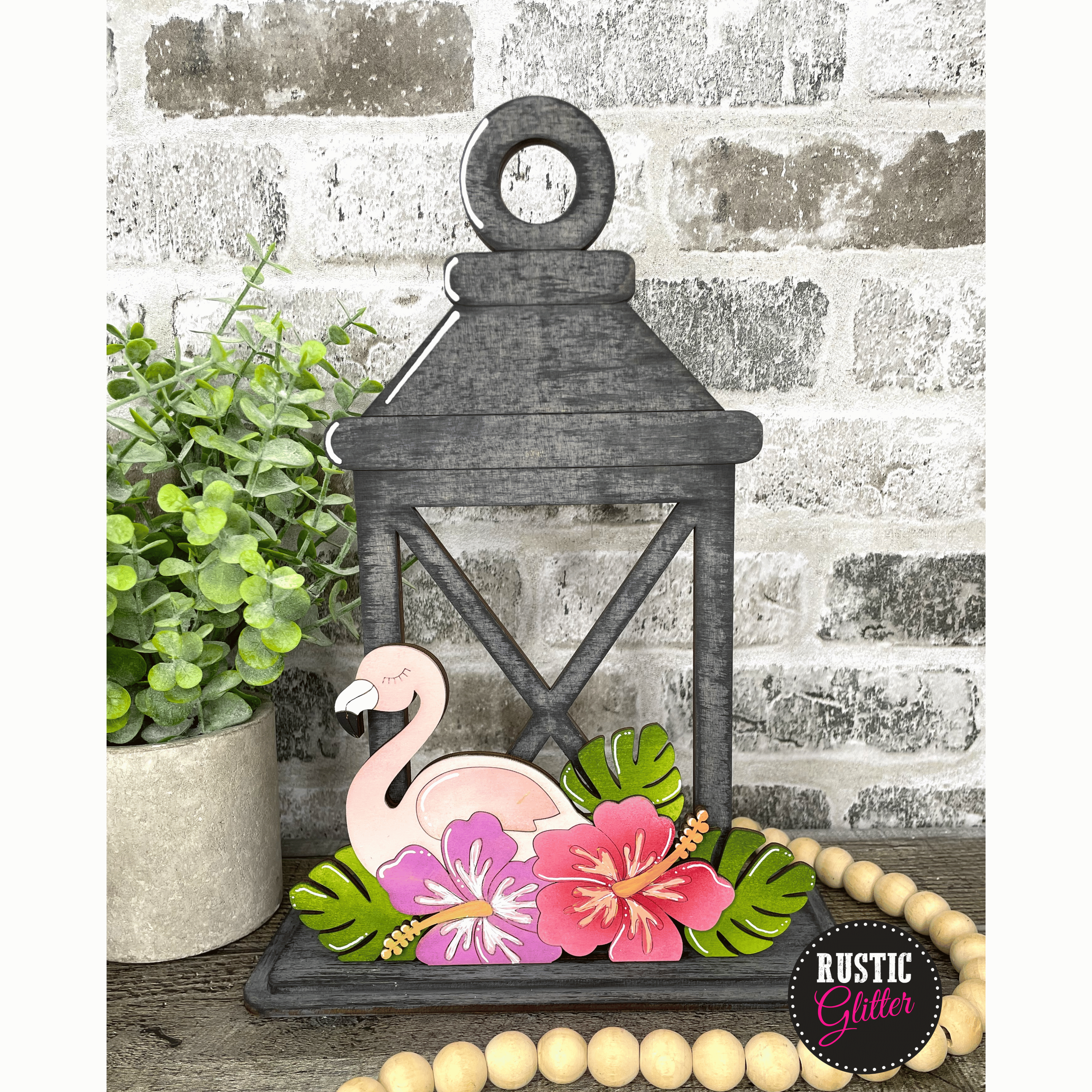 Flamingo nsert for Interchangeable Lantern | DIY Kit | Unfinished