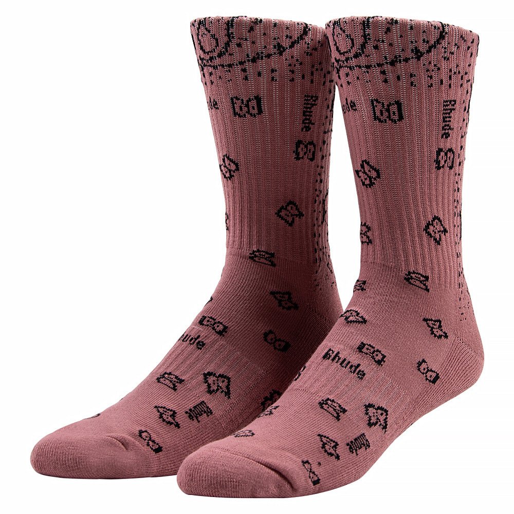 Bandana Jaquard Sock | Mauve