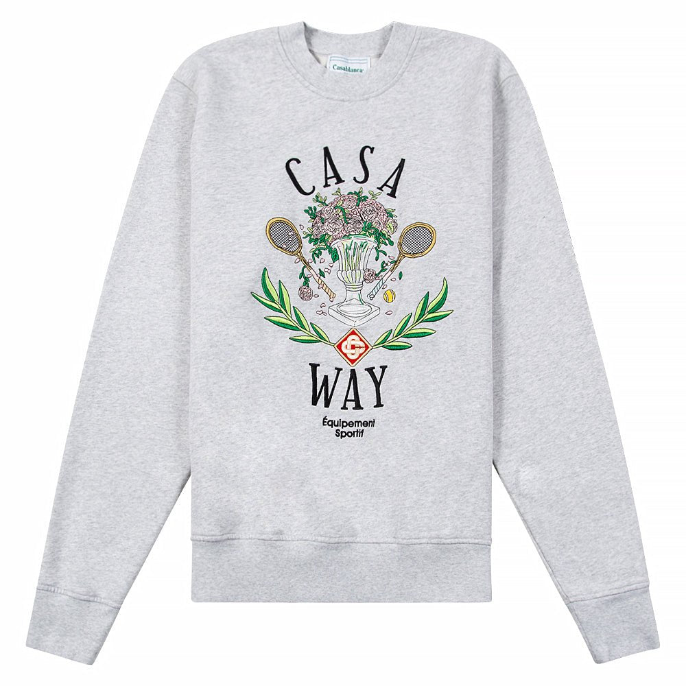 Casa Way Embroidered Sweatshirt | Grey Marle