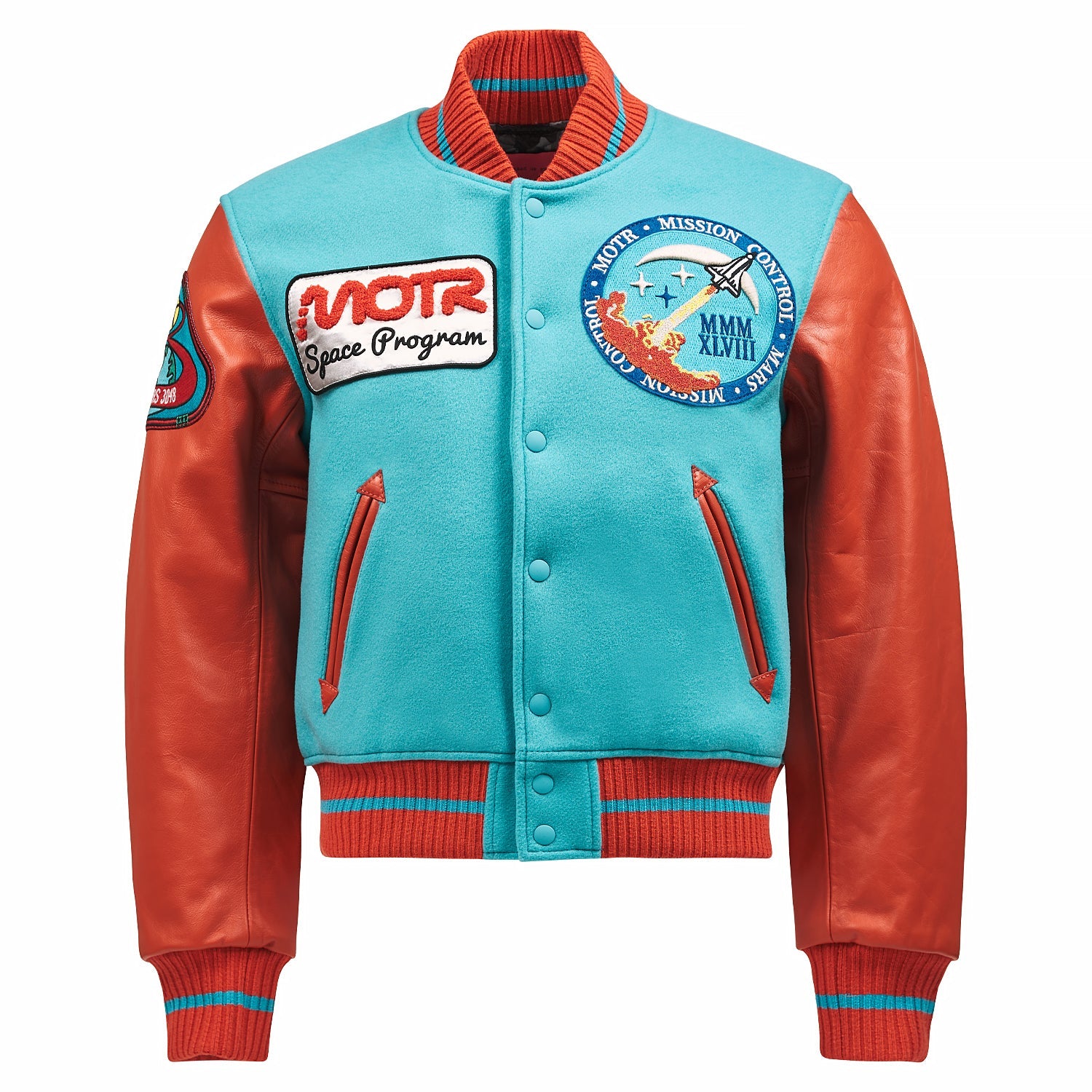 Classic Varsity Jacket | Cyan Blue