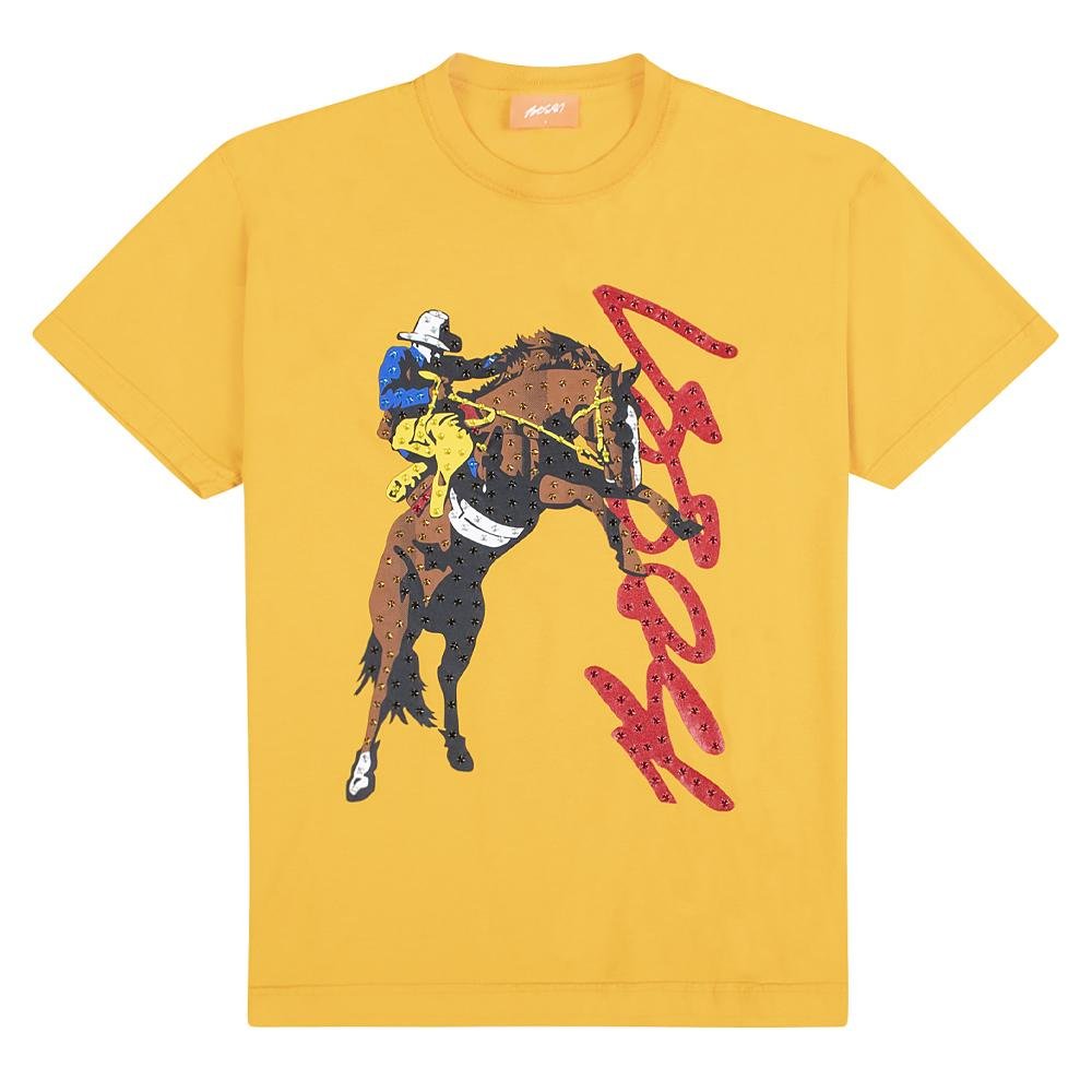 Cowboy Rhinestone Tee | Yellow