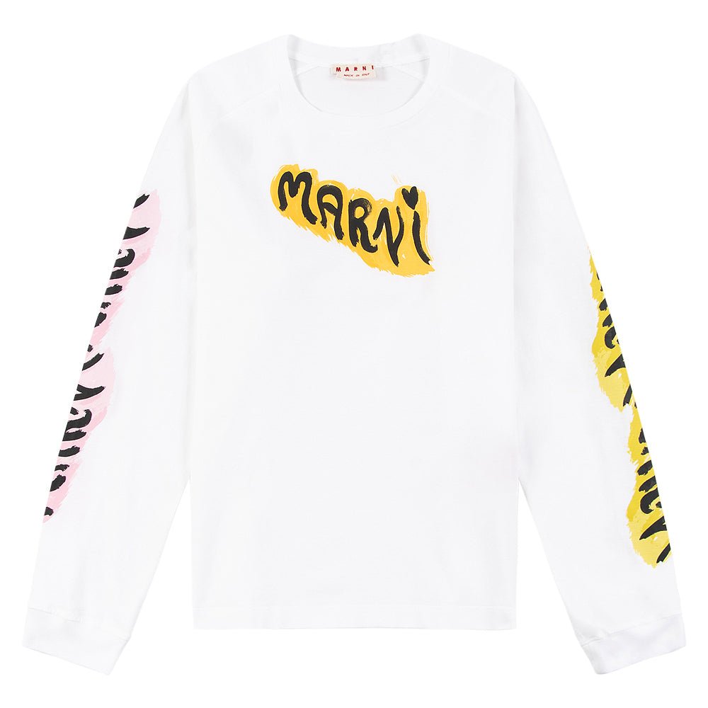 Graffiti Logo L/S Tee | White