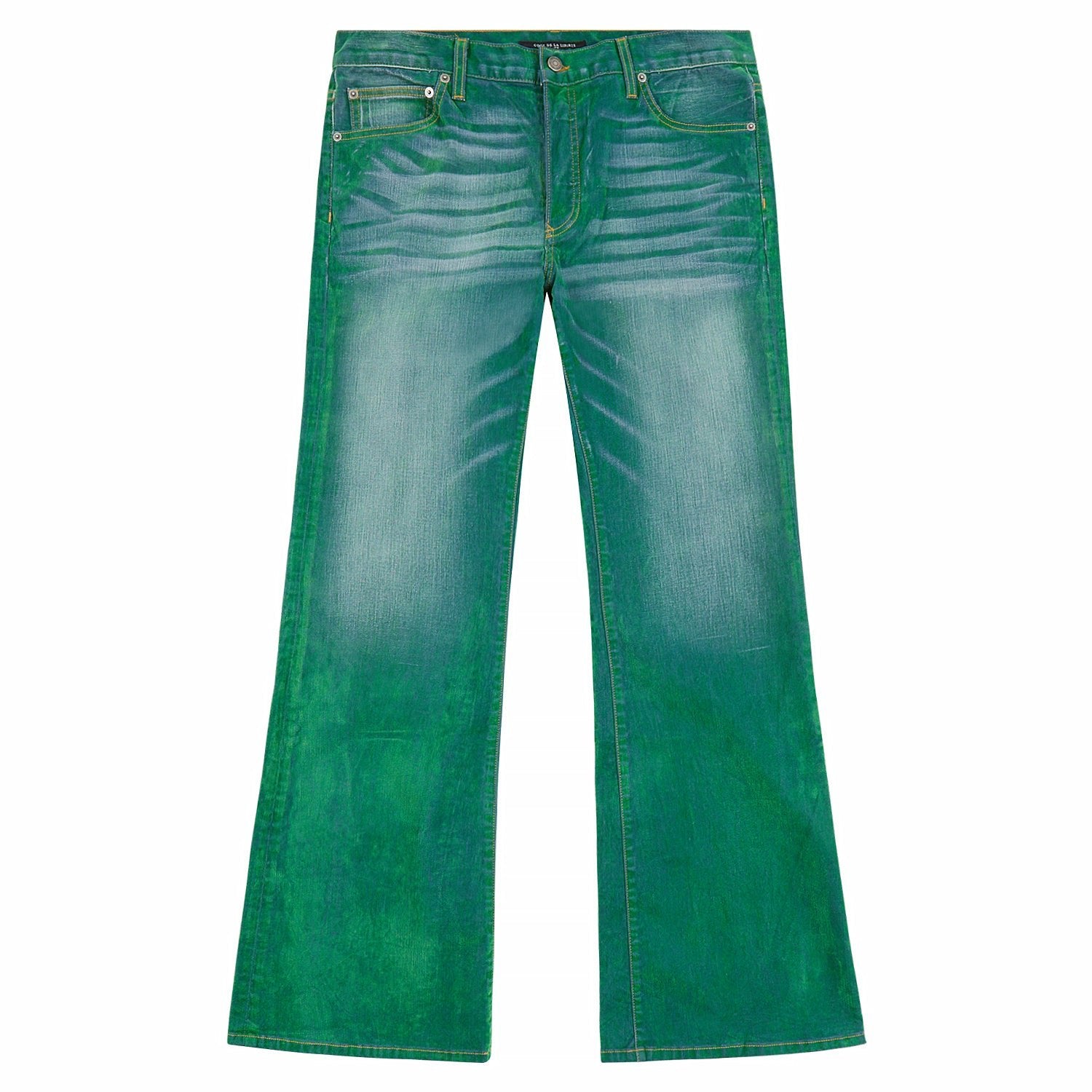 Jimmy Velvet Flare Denim | De Niro Green