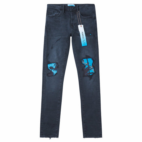 Purple Brand Jeans Men Slim Straight Mid Rise Blue P005 $295 Size