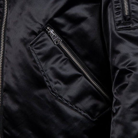 Ragnar Satin Bomber Jacket | Black – Capsule NYC