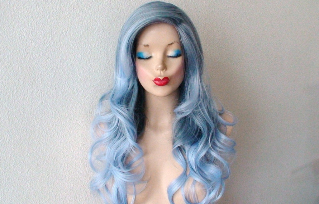 Long Blue Ombre Wig - wide 4