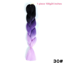 Load image into Gallery viewer, MANWEI 100g 24 Inch Synthetic Braiding Ombre Color Synthetic Hair Extension Crochet Twist Jumbo Braiding Kanekalon Hair

