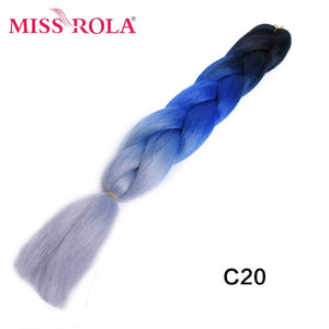 MISS ROLA 24Inch Glowing Twist Braids Braiding Hair Extensions Jumbo Braids Ombre Synthetic Hair Support Wholesale