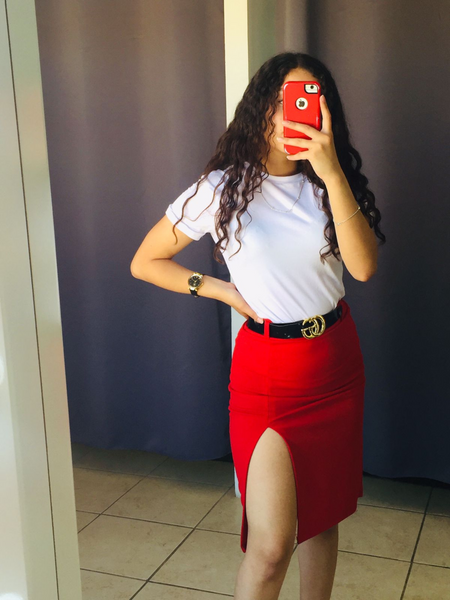 Conjunto de falda y blusa rojo – Success Boutique Cuu