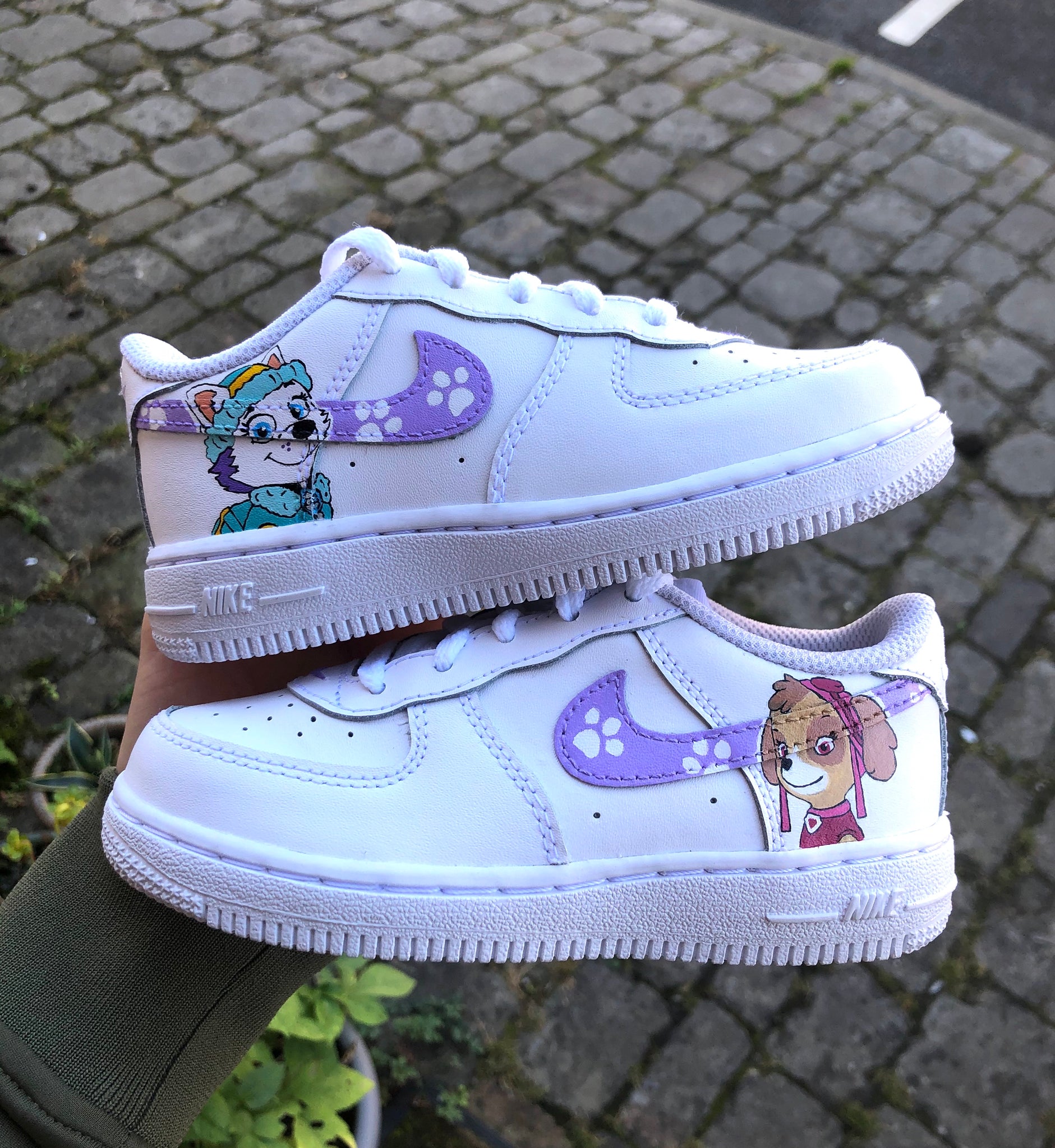 Paw Patrol Skye and Everest inspired Nike Air Force 1 – Kid Keller