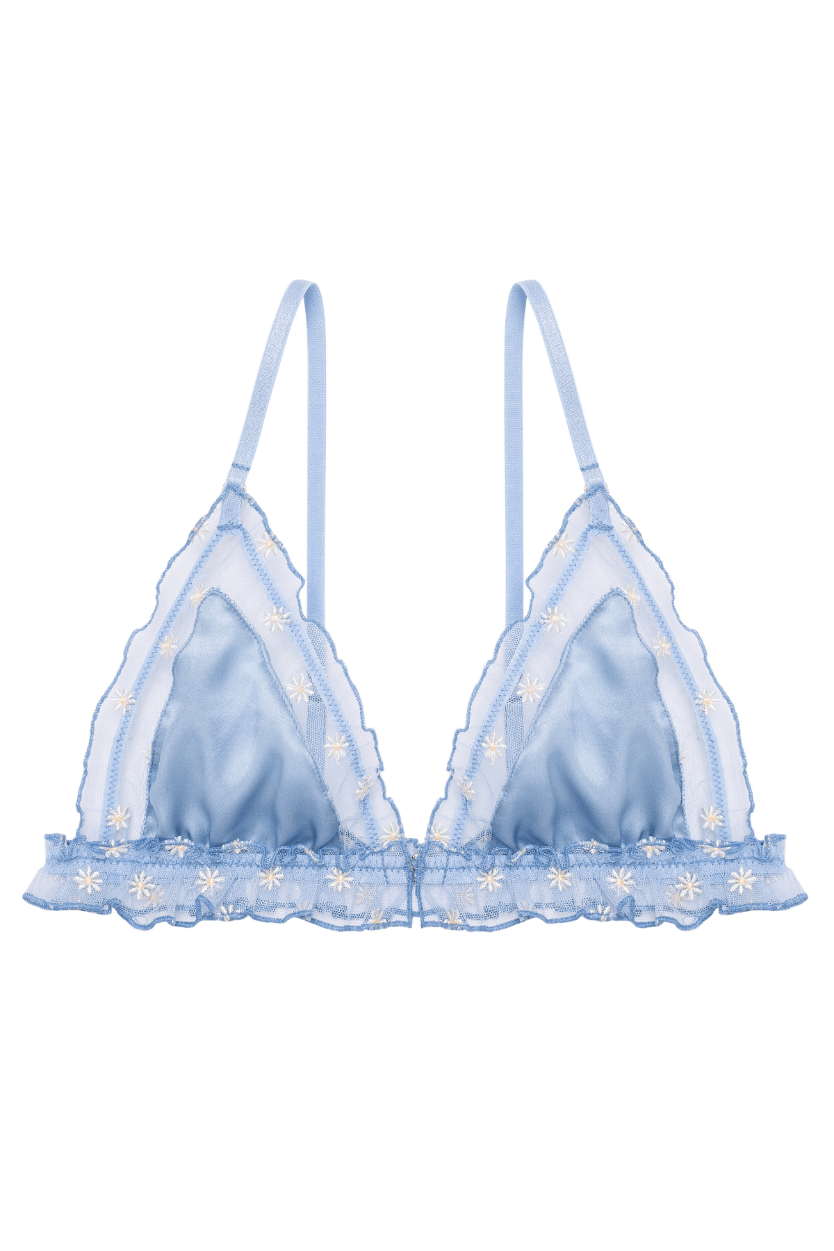 Crabe Triangle Bra with Frills - Peach - Chérie Amour