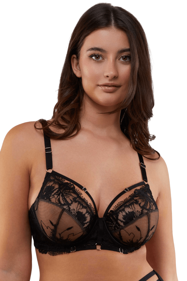 Nom de Plume Underwire Balconette Bra - Black - Chérie Amour