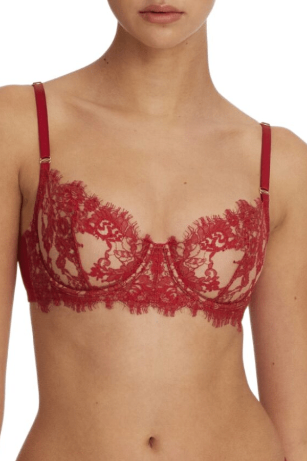 Entice Side Support Balconette Bra - Red - Chérie Amour