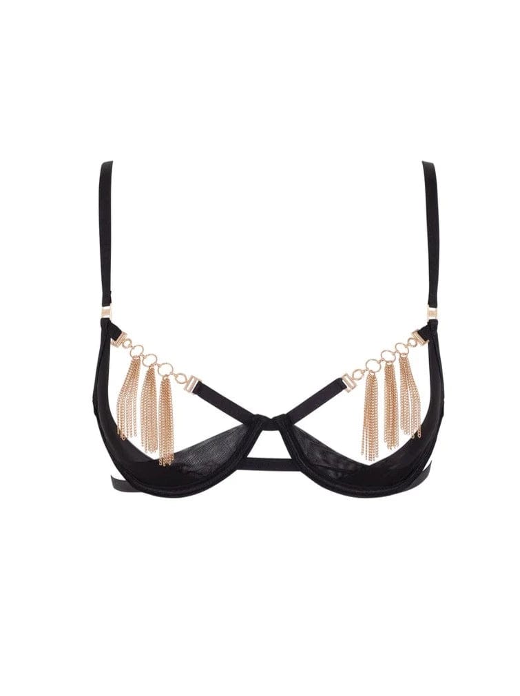 NEW BLUEBELLA Aura T-shirt Strappy Harness Bra in Black Size US